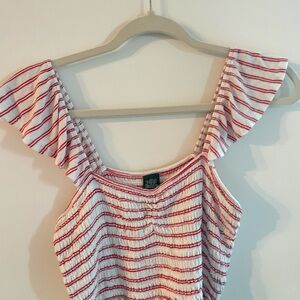 Striped Red and White Women's Top